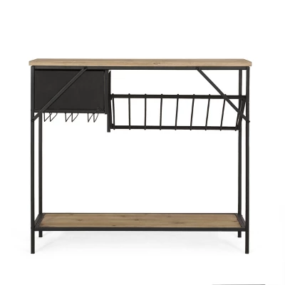 Boster Boho Industrial 8 Bottle Wine Rack Console Table with Storage Natural/Black - Christopher Knight Home Boster Boho Industrial 8 Bottle Wine Rack Console Table With Storage Natural/Black - Christopher Knight Home -Home Furn Store GUEST 4f47175d b477 4924 ac1d 4de8bc7afd74