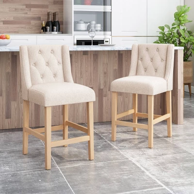 Set of 2 Landria Button Tufted Wingback Counter Height Barstools - Christopher Knight Home Set Of 2 Landria Button Tufted Wingback Counter Height Barstools - Christopher Knight Home -Home Furn Store GUEST 4f54a25a a97a 474e 8ec1 27e9fa63018c