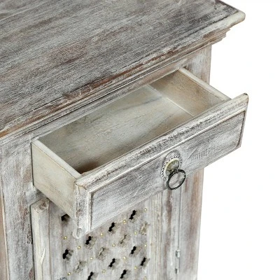 Tijeras Handcrafted Boho Mango Wood Nightstand Distressed White - Christopher Knight Home Tijeras Handcrafted Boho Mango Wood Nightstand Distressed White - Christopher Knight Home -Home Furn Store GUEST 503c1764 17b6 4653 aa65 b168185633da