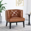 Clough Contemporary Faux Leather Tufted Accent Chair Cognac Brown/Dark Brown - Christopher Knight Home 2 Clough Contemporary Faux Leather Tufted Accent Chair Cognac Brown/Dark Brown - Christopher Knight Home -Home Furn Store GUEST 508795b5 3a7d 4e38 ae82 130ccd4c6a21