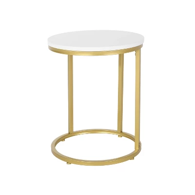 Ingersol Modern Glam C Shaped End Table White/Gold - Christopher Knight Home Ingersol Modern Glam C Shaped End Table White/Gold - Christopher Knight Home -Home Furn Store GUEST 50fa8daf 6138 4ed5 8a82 51255c9a1d43