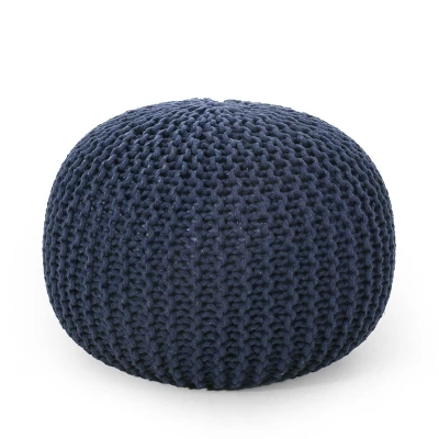 Nahunta Modern Knitted Cotton Round Pouf - Christopher Knight Home Nahunta Modern Knitted Cotton Round Pouf - Christopher Knight Home -Home Furn Store GUEST 535f09a1 6d00 4748 9591 e147e3ee0d0c