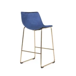 Cedric Modern Glam Velvet Counter Height Barstool Blue/Gold - Christopher Knight Home -Home Furn Store GUEST 53d9568a e43d 4232 87c4 5ef81beca0d9