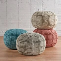 Yuny Handcrafted Modern Fabric Pouf - Christopher Knight Home -Home Furn Store GUEST 53f5ad07 5d2e 4e6a bf72 510a6916ec41