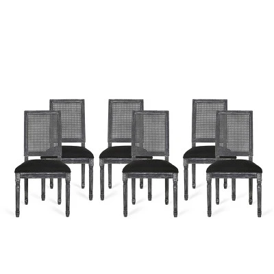 Set of 6 Regina French Country Wood and Cane Upholstered Dining Chairs - Christopher Knight Home Set Of 6 Regina French Country Wood And Cane Upholstered Dining Chairs - Christopher Knight Home -Home Furn Store GUEST 5447129e 49cd 429c 98f0 b2448f9da6d8