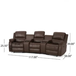 Meridan Contemporary Upholstered Theater Seating Reclining Sofa - Christopher Knight Home -Home Furn Store GUEST 54795240 fe61 416a ab40 35510ffc0efb