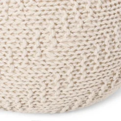 Barwick Modern Knitted Round Pouf Ivory - Christopher Knight Home -Home Furn Store GUEST 5a11b0c8 5390 44cb a144 e37c95856665
