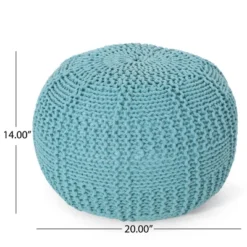 Hortense Modern Knitted Cotton Round Pouf - Christopher Knight Home -Home Furn Store GUEST 5b1f523d 25a1 426d 8109 d19c343a5a1d