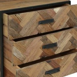 Burdine Handcrafted Boho Wood 3 Drawer Cabinet Natural/Black - Christopher Knight Home -Home Furn Store GUEST 5bdd15e6 6a7d 4e26 a020 5f53995ee933