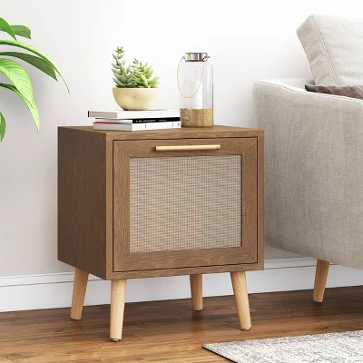 Hulett Contemporary End Table with Storage Walnut/Natural/Antique Gold - Christopher Knight Home Hulett Contemporary End Table With Storage Walnut/Natural/Antique Gold - Christopher Knight Home -Home Furn Store GUEST 5cd123c8 d026 4712 8408 fda5c6ee2a01