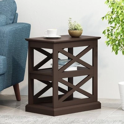 Vernon Contemporary 2 Shelf Side Table Dark Walnut - Christopher Knight Home Vernon Contemporary 2 Shelf Side Table Dark Walnut - Christopher Knight Home -Home Furn Store GUEST 5d045c71 3585 4032 ad10 cb5d479b4258
