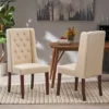 Set Of 2 Blount Wooden Dining Chairs With Fabric Cushions Beige/Natural Finish - Christopher Knight Home -Home Furn Store GUEST 5da23e74 dae1 409c 8f76 9a1e7b4b31f0