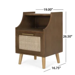 Boyes Contemporary End Table With Hutch Walnut/Natural/Antique Gold - Christopher Knight Home -Home Furn Store GUEST 5eb048bf 25bf 4114 883e db96ef9506e7