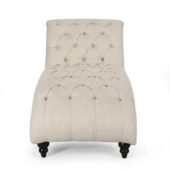 Varnell Contemporary Fabric Button Tufted Chaise Lounge Beige/Dark Brown - Christopher Knight Home 4 Varnell Contemporary Fabric Button Tufted Chaise Lounge Beige/Dark Brown - Christopher Knight Home -Home Furn Store GUEST 5ee20c91 6456 46ef a999 16a8b6584704