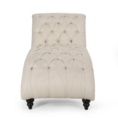Varnell Contemporary Fabric Button Tufted Chaise Lounge Beige/Dark Brown - Christopher Knight Home Varnell Contemporary Fabric Button Tufted Chaise Lounge Beige/Dark Brown - Christopher Knight Home -Home Furn Store GUEST 5ee20c91 6456 46ef a999 16a8b6584704