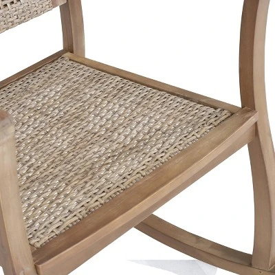 Welby Outdoor Acacia Wood/Wicker Rocking Chair Light Brown - Christopher Knight Home Welby Outdoor Acacia Wood/Wicker Rocking Chair Light Brown - Christopher Knight Home -Home Furn Store GUEST 5f215dbd ffce 4613 ae2e 9859c06947c3