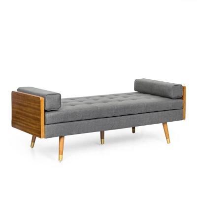 Keairns Mid Century Modern Tufted Double End Chaise Lounge with Bolster Pillows - Christopher Knight Home Keairns Mid Century Modern Tufted Double End Chaise Lounge With Bolster Pillows - Christopher Knight Home -Home Furn Store GUEST 603d2405 c2fd 42ac a507 b6a05bb222fa