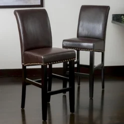 Set Of 2 Christopher Knight Home Lissette Leather Barstool - Brown -Home Furn Store GUEST 60a72d80 00d6 47d0 af64 5dc1663fd996