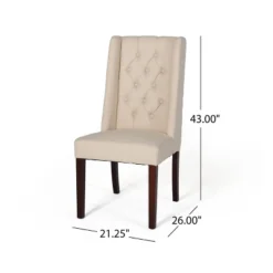 Set Of 2 Blount Wooden Dining Chairs With Fabric Cushions Beige/Natural Finish - Christopher Knight Home -Home Furn Store GUEST 60cbe35a a7a1 4478 9895 91a52477dd77