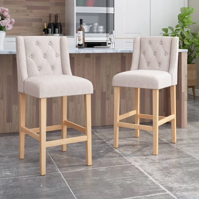 Set of 2 Lansglen Button Tufted Wingback Barstools - Christopher Knight Home Set Of 2 Lansglen Button Tufted Wingback Barstools - Christopher Knight Home -Home Furn Store GUEST 61fd89a3 1493 4927 81e8 661b162a8a00
