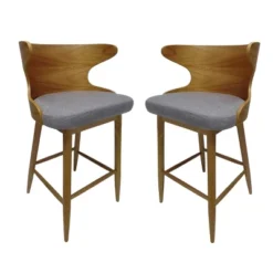 Set Of 2 Kamryn Mid Century Modern Barstool - Christopher Knight Home -Home Furn Store GUEST 62e1e0ba 0d1c 4837 9430 a70ce2f958cb