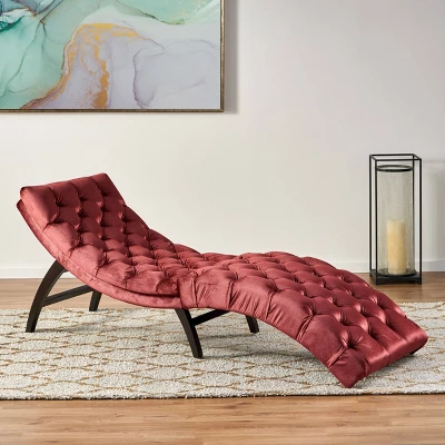 Garret Tufted Velvet Chaise Lounge Garnet - Christopher Knight Home Garret Tufted Velvet Chaise Lounge Garnet - Christopher Knight Home -Home Furn Store GUEST 64b50005 7d47 464d bb35 314e0a3e6689