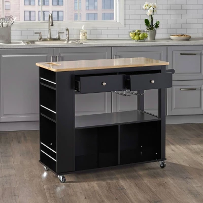 Cato Kitchen Cart Black - Christopher Knight Home Cato Kitchen Cart Black - Christopher Knight Home -Home Furn Store GUEST 65bd4188 08ec 4a45 a6b5 08a4bfb7ac26