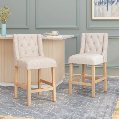 Set of 2 Landria Button Tufted Wingback Counter Height Barstools - Christopher Knight Home Set Of 2 Landria Button Tufted Wingback Counter Height Barstools - Christopher Knight Home -Home Furn Store GUEST 692a4f8e f93d 45e1 8414 4cc4604041bc