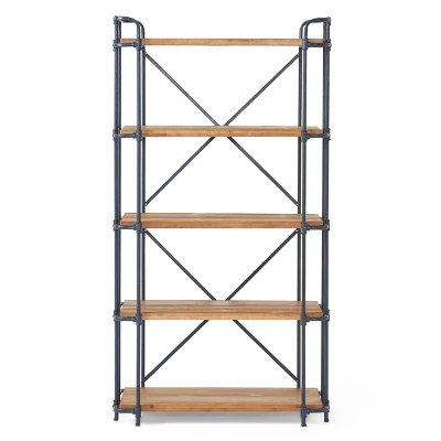 Yorktown 66.75" 5-Shelf Industrial Bookcase Brown - Christopher Knight Home Yorktown 66.75" 5-Shelf Industrial Bookcase Brown - Christopher Knight Home -Home Furn Store GUEST 69a7267c f216 4ef1 9cb6 cb8f17318393