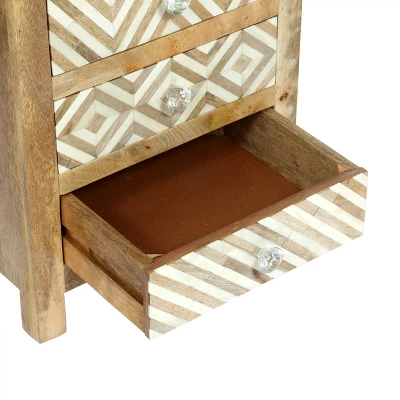 Sandia Handcrafted Boho 4 Drawer Mango Wood Nightstand Natural/White - Christopher Knight Home Sandia Handcrafted Boho 4 Drawer Mango Wood Nightstand Natural/White - Christopher Knight Home -Home Furn Store GUEST 6c9879d1 0914 4449 b64e 5873eda311e4
