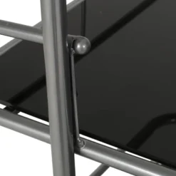 Bridger Modern 3 Tier Bar Cart With Glass Shelving Silver/Black - Christopher Knight Home -Home Furn Store GUEST 6d59d5b8 1245 4ee9 bcf9 3410a70cac44