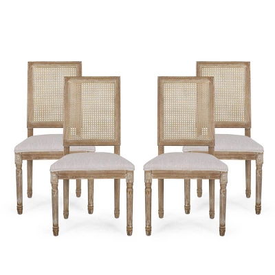Set of 4 Regina French Country Wood and Cane Upholstered Dining Chairs - Christopher Knight Home Set Of 4 Regina French Country Wood And Cane Upholstered Dining Chairs - Christopher Knight Home -Home Furn Store GUEST 6eb39d1d 4dae 42b3 9bb5 7ac0ade78845
