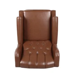 Walter Contemporary Tufted Recliner Cognac Brown/Dark Brown - Christopher Knight Home -Home Furn Store GUEST 703f8399 b112 468f a4df 0f127672e50c