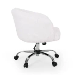 Syosset Modern Glam Swivel Office Chair White/Silver - Christopher Knight Home 5 Syosset Modern Glam Swivel Office Chair White/Silver - Christopher Knight Home -Home Furn Store GUEST 704629ed 6b18 4bfd 994d dfa89b5f135c