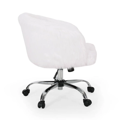 Syosset Modern Glam Swivel Office Chair White/Silver - Christopher Knight Home Syosset Modern Glam Swivel Office Chair White/Silver - Christopher Knight Home -Home Furn Store GUEST 704629ed 6b18 4bfd 994d dfa89b5f135c