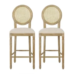 2pc Epworth French Country Wooden Barstools With Upholstered Seating - Christopher Knight Home -Home Furn Store GUEST 719e2a65 fa4d 4397 aa88 d0ba93cc6959