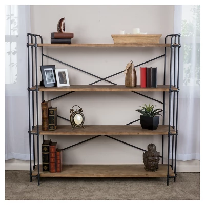 Yorktown 65.5" 4-Shelf Industrial Bookcase Brown - Christopher Knight Home Yorktown 65.5" 4-Shelf Industrial Bookcase Brown - Christopher Knight Home -Home Furn Store GUEST 727574cf c502 4bea 96f5 78de960ec46c
