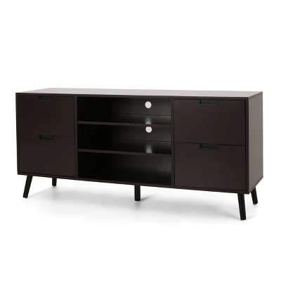 Doerun Mid-Century Modern Storage TV Stand for TVs up to 48" Dark Gray/Black - Christopher Knight Home Doerun Mid-Century Modern Storage TV Stand For TVs Up To 48" Dark Gray/Black - Christopher Knight Home -Home Furn Store GUEST 72e81fe4 4aae 42ae 8df2 fbcca307d45d