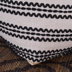 Chukar Contemporary Large Square Cotton Pouf Black/Natural - Christopher Knight Home -Home Furn Store GUEST 736693ef dd15 48a4 9826 fba0fd538065