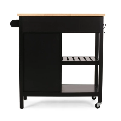 Byway Contemporary Kitchen Cart with Wheels Black/Natural - Christopher Knight Home Byway Contemporary Kitchen Cart With Wheels Black/Natural - Christopher Knight Home -Home Furn Store GUEST 74579f90 25c7 47eb ab7e 598780ec4714