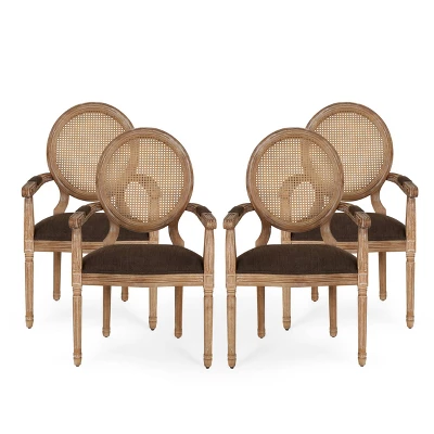 Set of 4 Judith French Country Wood and Cane Upholstered Dining Chairs - Christopher Knight Home Set Of 4 Judith French Country Wood And Cane Upholstered Dining Chairs - Christopher Knight Home -Home Furn Store GUEST 75054989 225a 4f8f a74f 58e226fd4b38