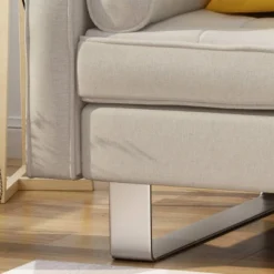 Typhaine Modern Fabric Chaise Loveseat Beige - Christopher Knight Home -Home Furn Store GUEST 75396e10 b4df 4828 83a9 6b1a4297b873