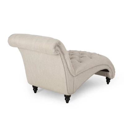 Varnell Contemporary Fabric Button Tufted Chaise Lounge Beige/Dark Brown - Christopher Knight Home Varnell Contemporary Fabric Button Tufted Chaise Lounge Beige/Dark Brown - Christopher Knight Home -Home Furn Store GUEST 753d5053 207e 46eb 909c c306a5630d7e
