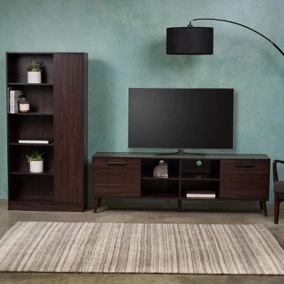 2pc Daru Mid-Century Entertainment Center Set Walnut - Christopher Knight Home 2pc Daru Mid-Century Entertainment Center Set Walnut - Christopher Knight Home -Home Furn Store GUEST 763c1277 3c9f 46ce ac6a 2148b6fc100d