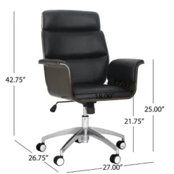Cannonade Mid Century Modern Swivel Office Chair Black/Gray - Christopher Knight Home -Home Furn Store GUEST 771ca58f 29b8 460f a11e 742e650a81df