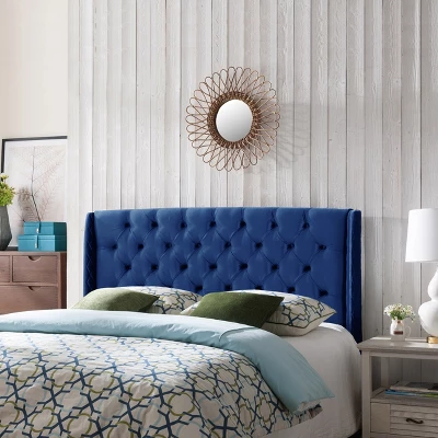 Queen/Full Lidia Wingback New Velvet Tufted Headboard Navy - Christopher Knight Home Queen/Full Lidia Wingback New Velvet Tufted Headboard Navy - Christopher Knight Home -Home Furn Store GUEST 7a1490f1 7e71 40e5 8ad5 1466abd6f200