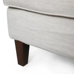 Fairburn Contemporary Pillow Back 3 Seater Sofa Beige/Espresso - Christopher Knight Home -Home Furn Store GUEST 7c841052 715a 4314 86f3 cede25a5d435