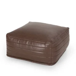 Baddow Contemporary Faux Leather Channel Stitch Rectangular Pouf - Christopher Knight Home -Home Furn Store GUEST 7d4aca60 a3c2 4063 8220 84b4c66aacdb