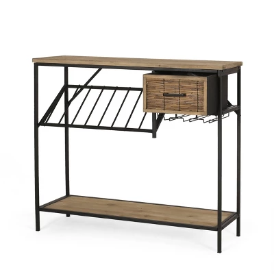 Boster Boho Industrial 8 Bottle Wine Rack Console Table with Storage Natural/Black - Christopher Knight Home Boster Boho Industrial 8 Bottle Wine Rack Console Table With Storage Natural/Black - Christopher Knight Home -Home Furn Store GUEST 7d84e1f0 712a 48e2 9756 b281cb51fe61