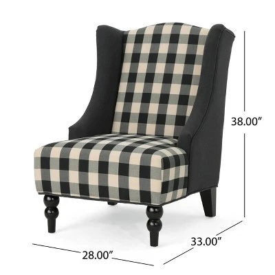 Toddman High-Back Club Chair Checkerboard Black/Dark Charcoal - Christopher Knight Home Toddman High-Back Club Chair Checkerboard Black/Dark Charcoal - Christopher Knight Home -Home Furn Store GUEST 7e07a841 8c6a 4cd5 856c fa445d30b64c